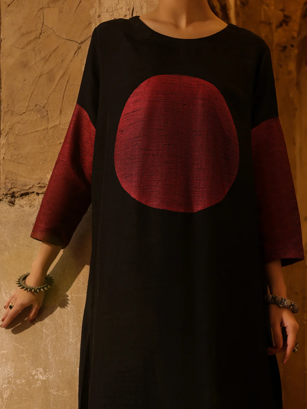 Black Raw Silk Formal 2Pc Stitched - AL-SS-LS-LKS-595 - Image 2