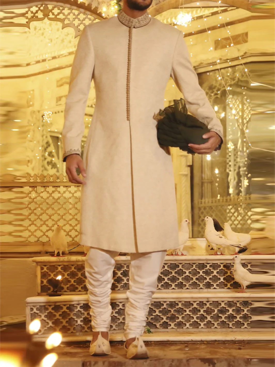 Beige Sherwani - AL-SW-077