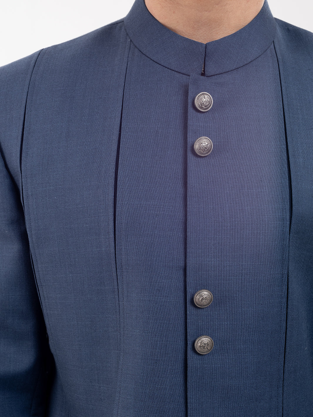Dark Blue Blended Men Sherwani - AL-SW-149 - Image 4