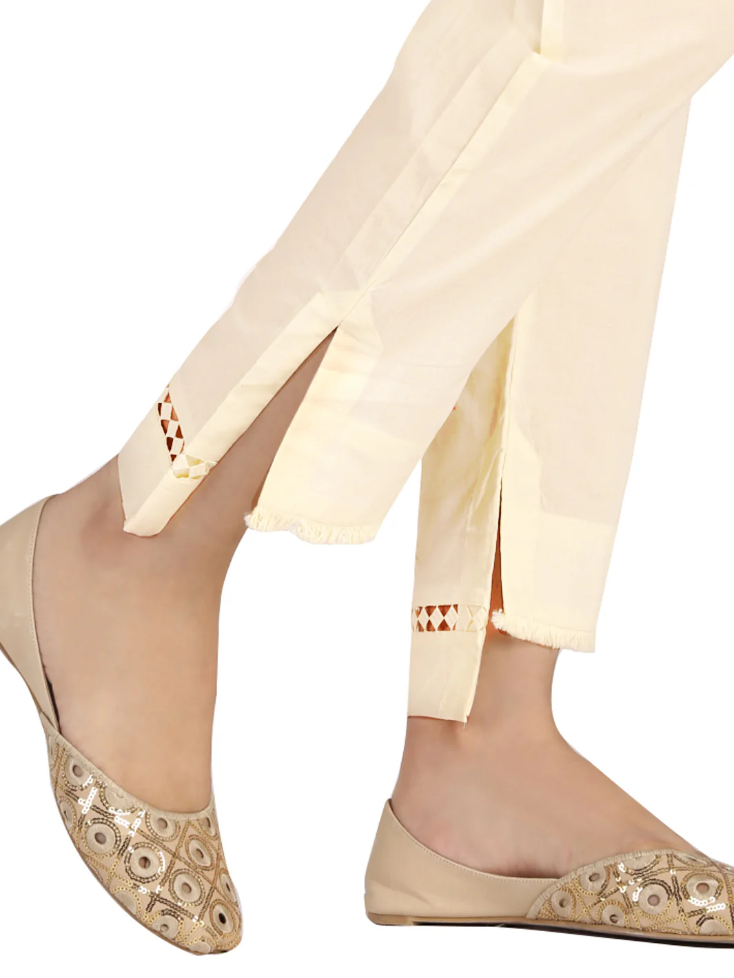 Off White Lawn Trouser - AL-T-401 - Image 2