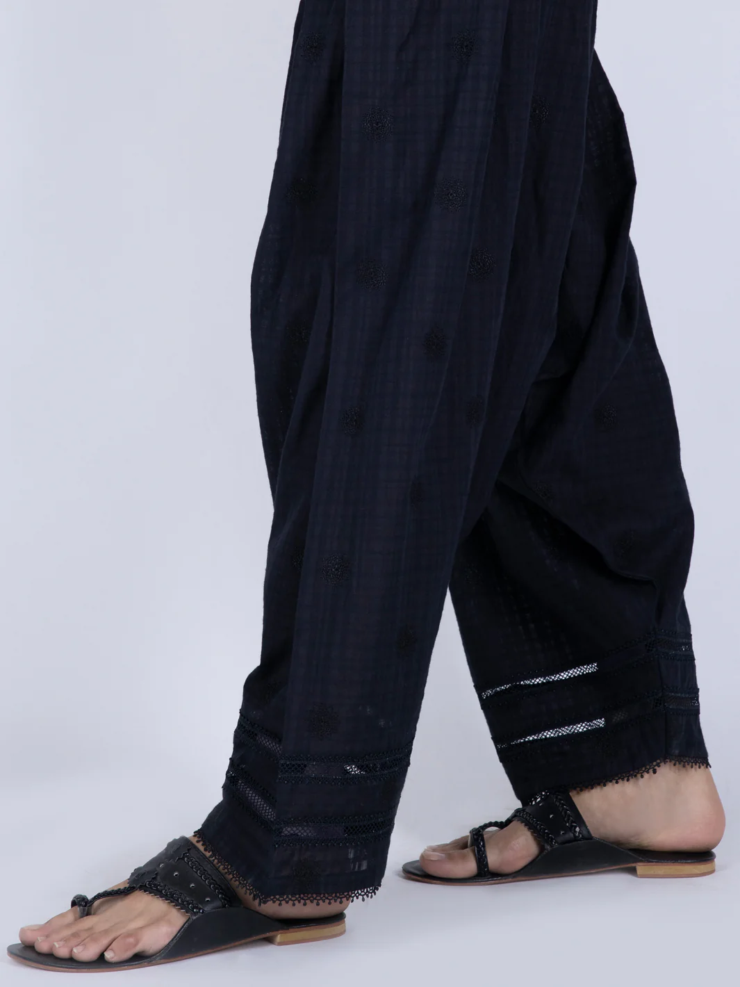 Black Jacquard Trousers - AL-T-624 - Image 2