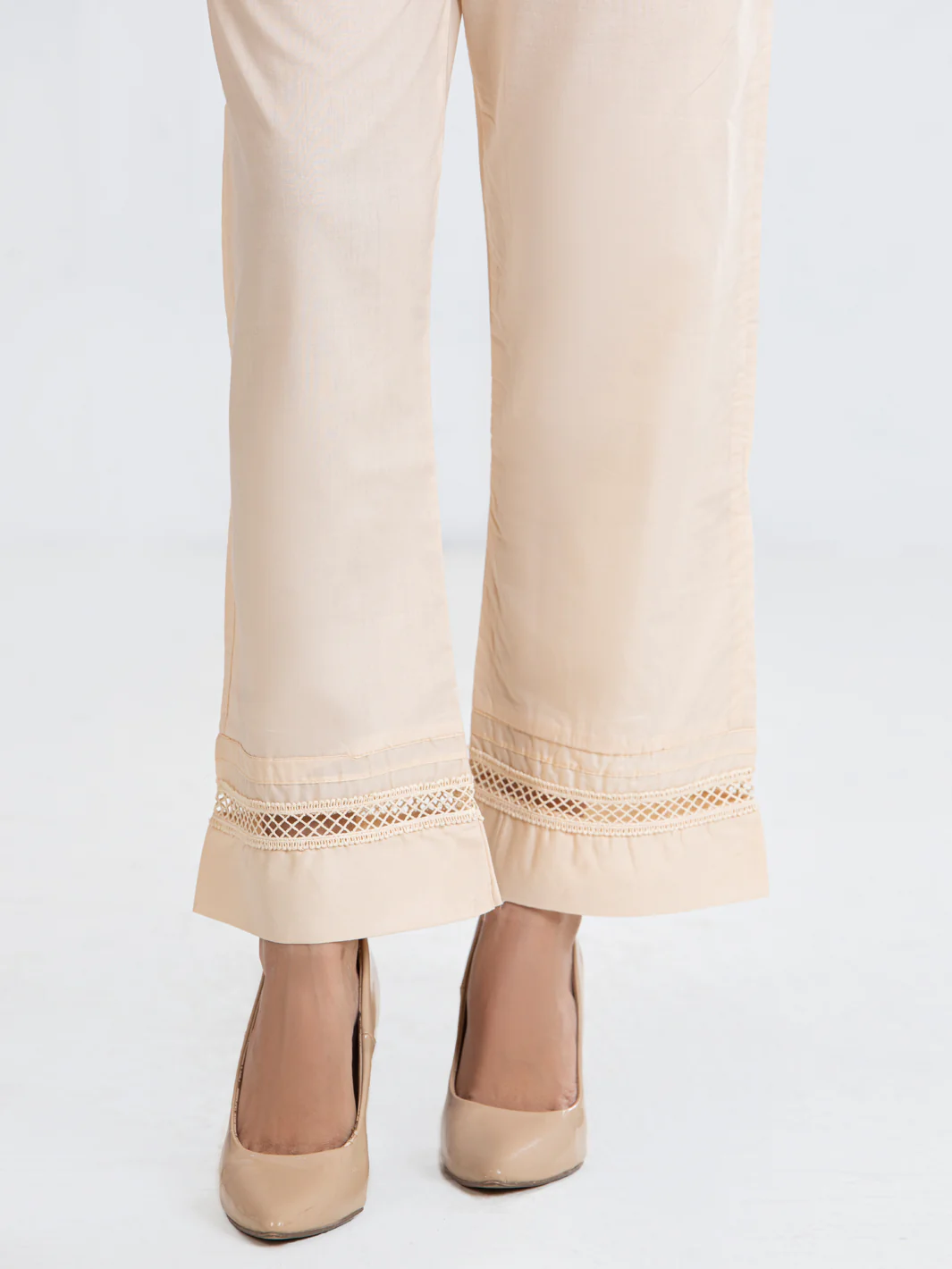 Beige Lawn Trousers - AL-T-653 - Image 2