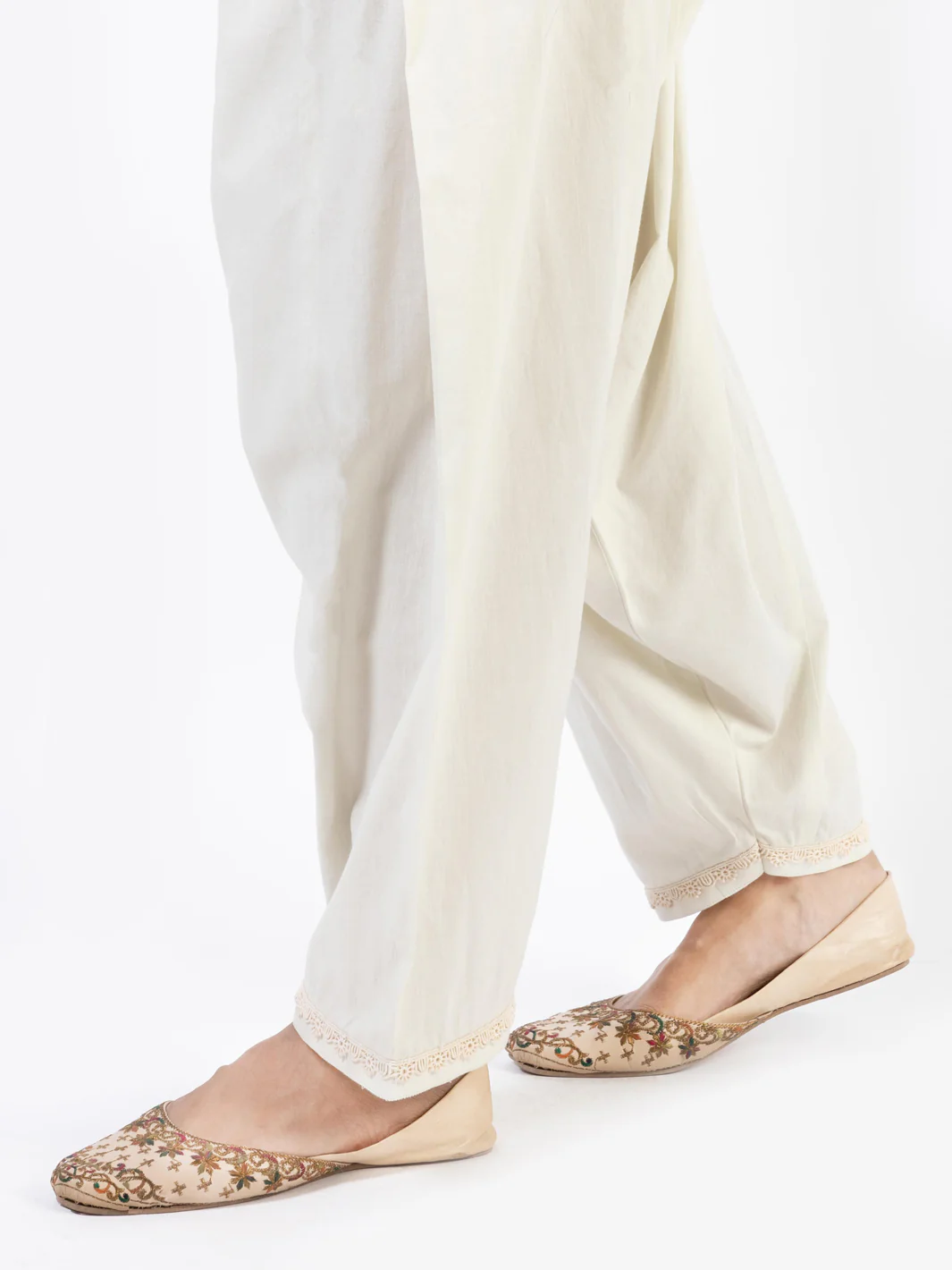 Off White Cambric Trousers - AL-T-662 - Image 2