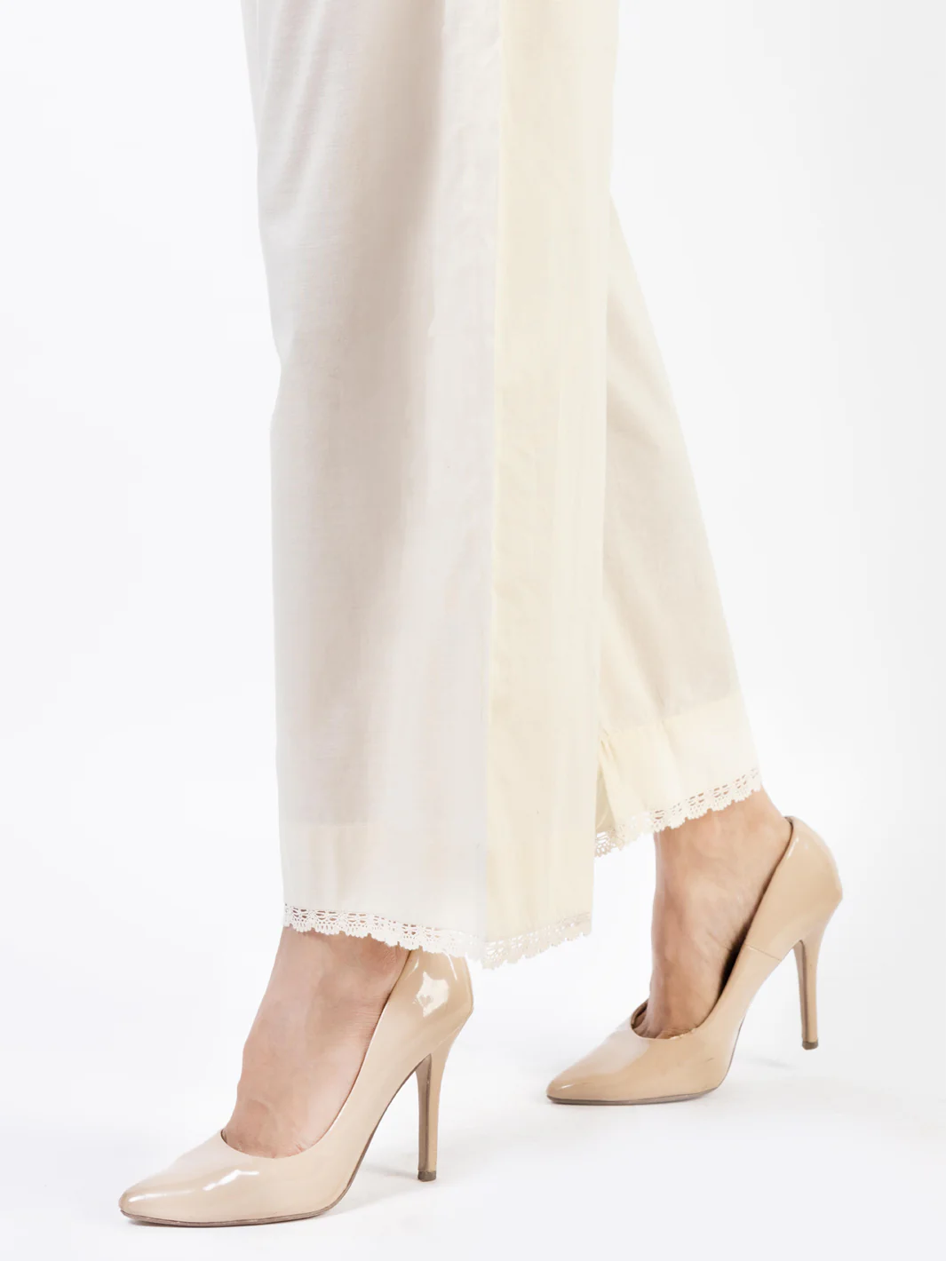 Cream Lawn Trousers - AL-T-675