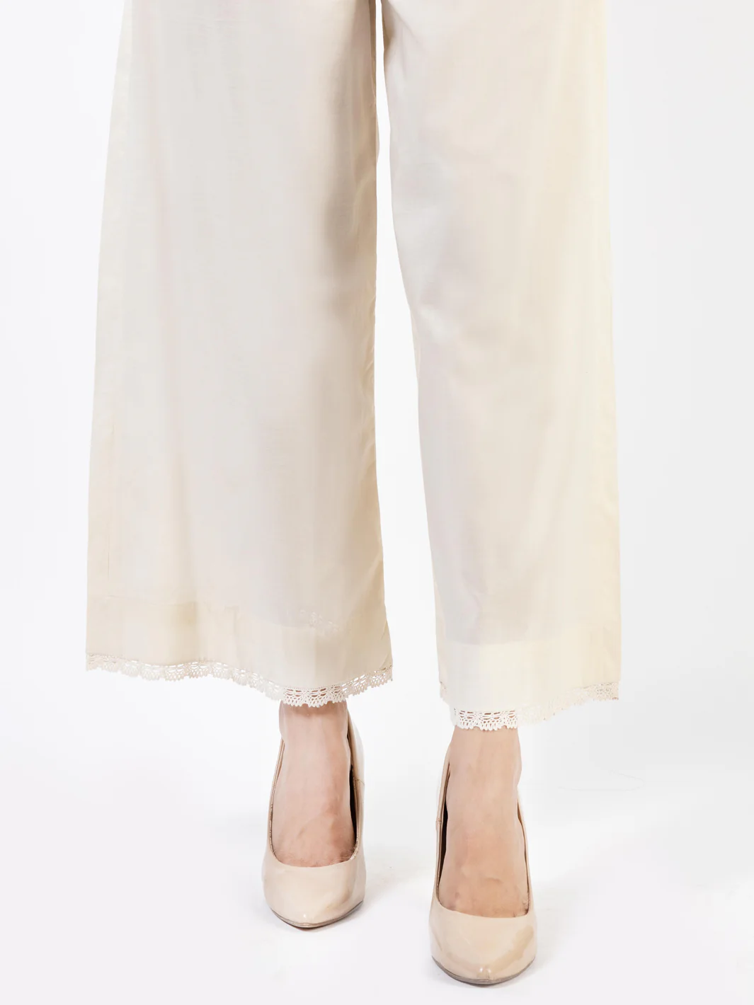 Cream Lawn Trousers - AL-T-675 - Image 2