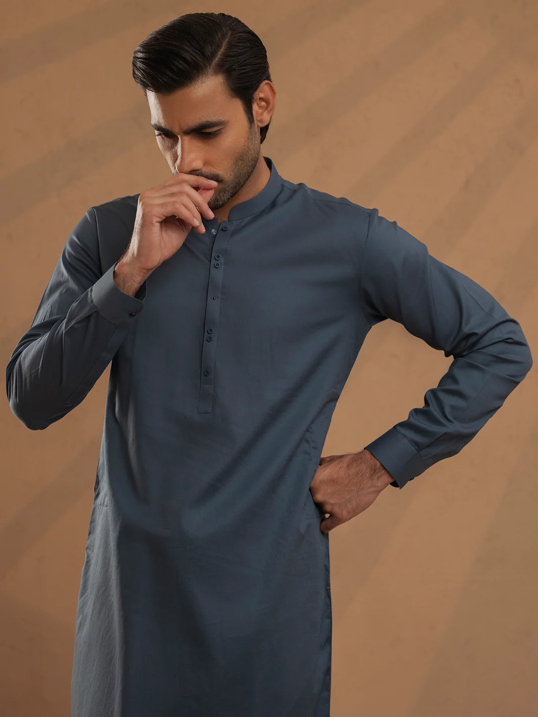 Silver Cotton Unstitched Fabric - AL-UN-MRJ-6149 - Image 2