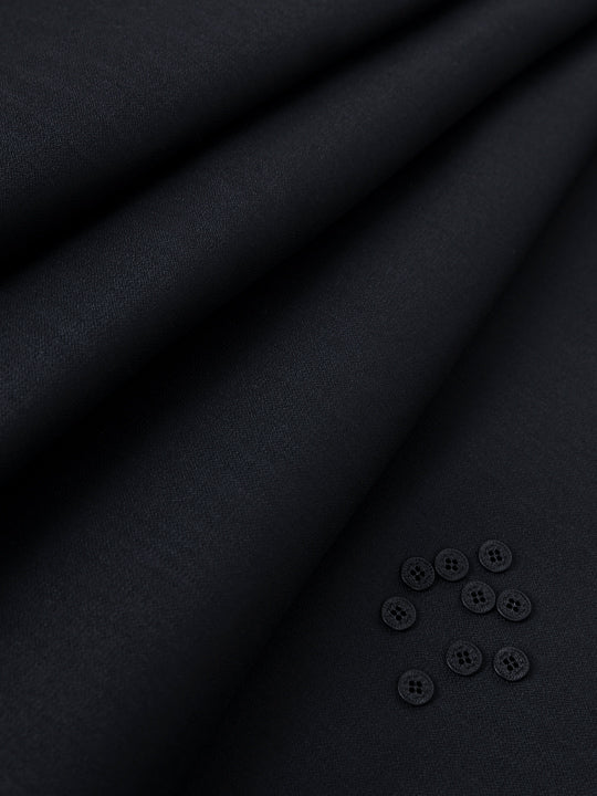 Black Blended Men Unstitched Fabric - AL-UN-NZM-6150
