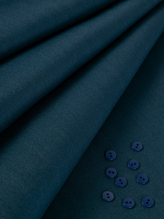 Teal Blended Men Unstitched Fabric - AL-UN-NZM-6150