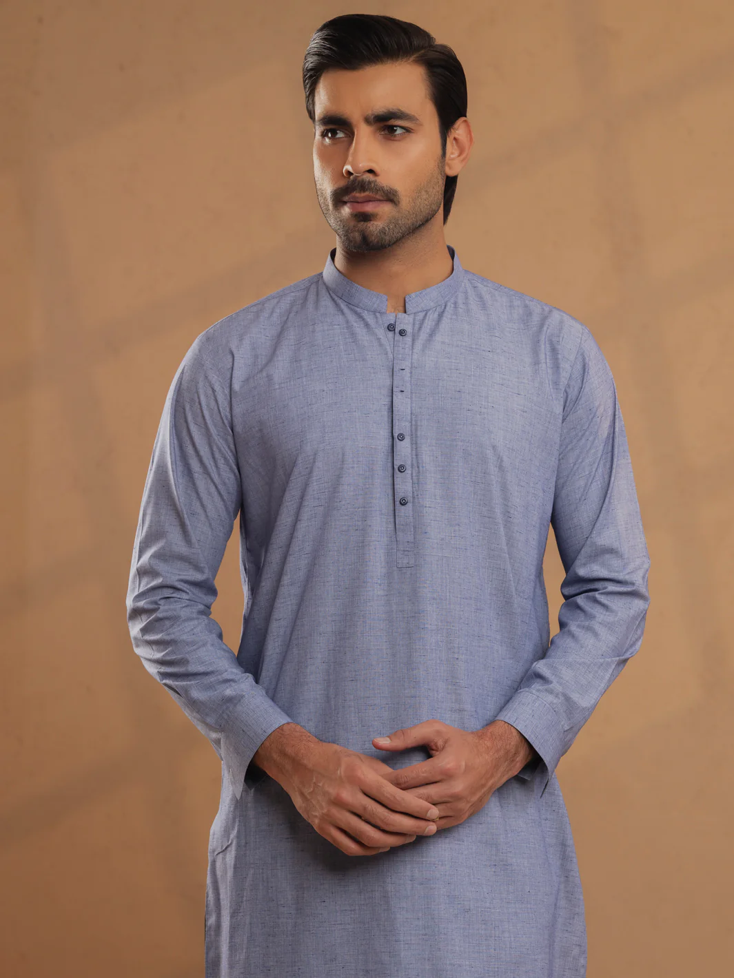 Blue Blended Unstitched Fabric - AL-UN-STN-6192-BX