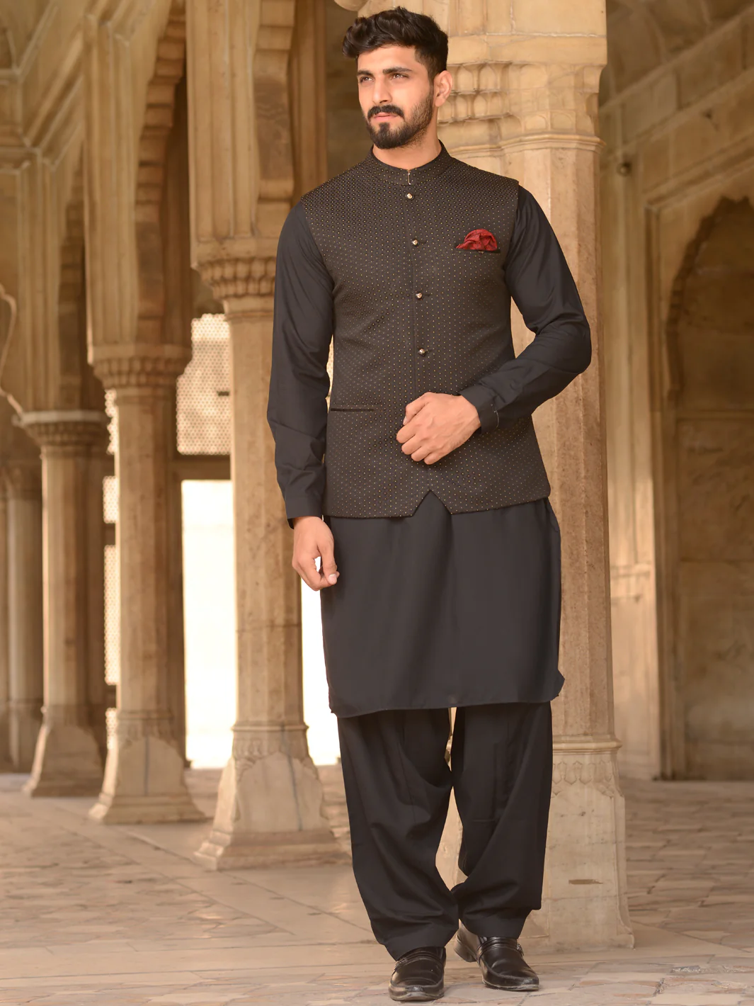 Black Blended Waistcoat - AL-WC-199