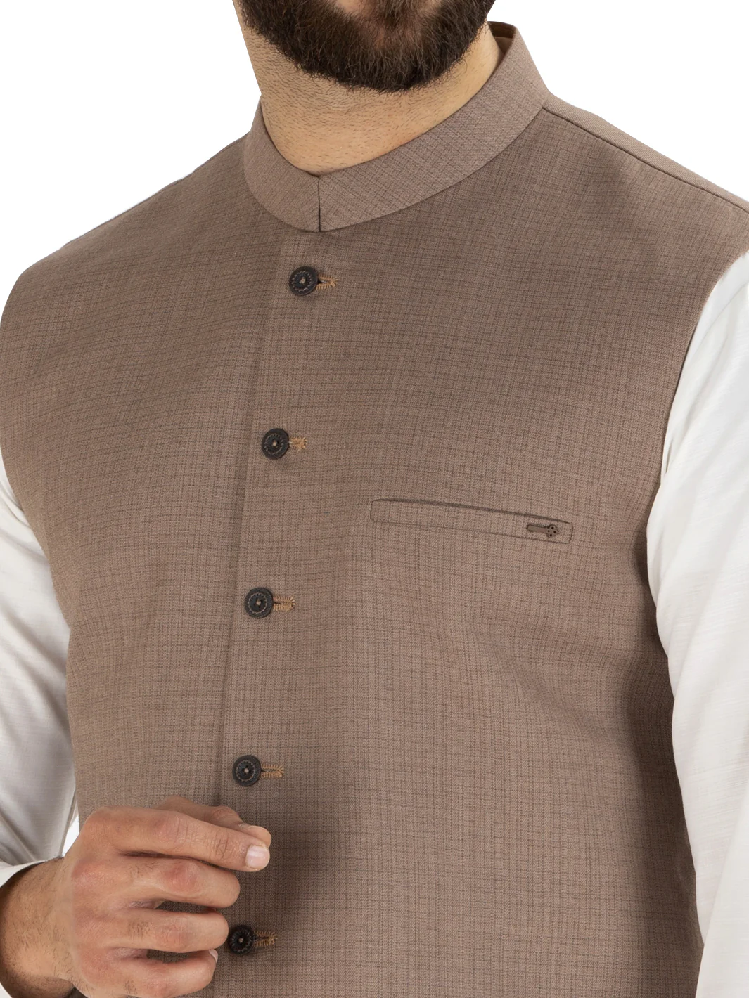 Light Brown Blended Waistcoat - AL-WC-282 - Image 2