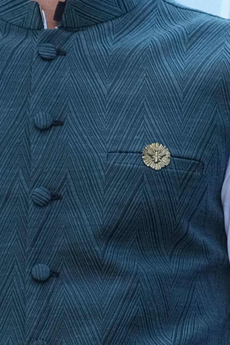 Green Blended Waistcoat - AL-WC-294 - Image 3