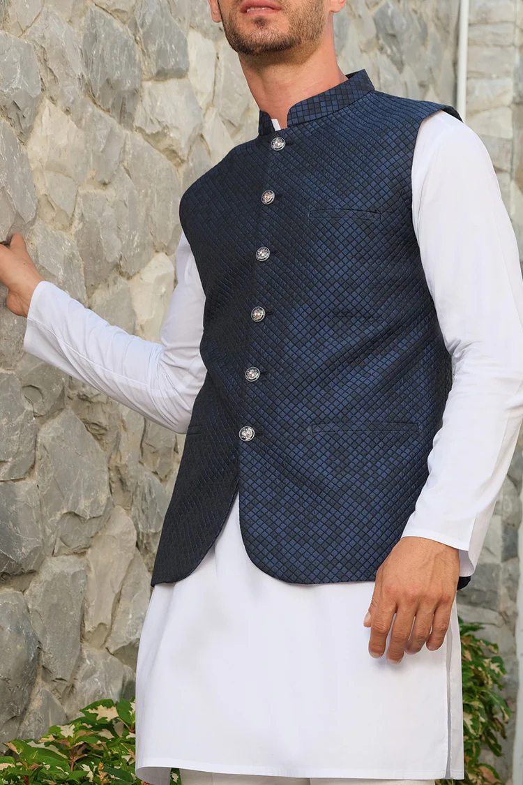 Blue Blended Waistcoat - AL-WC-296 - Image 2