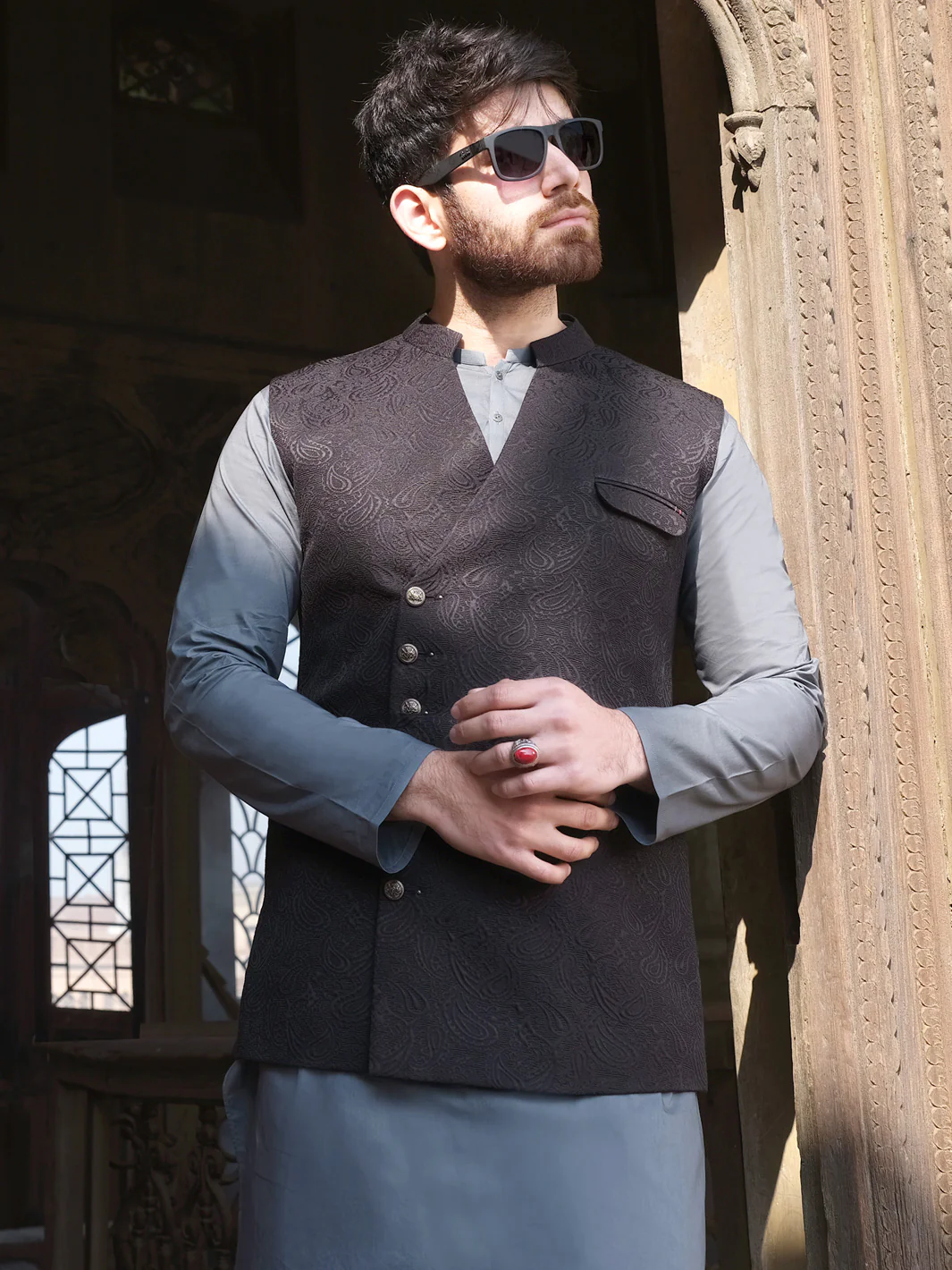 Black Blended Waistcoat - AL-WC-301 - Image 2