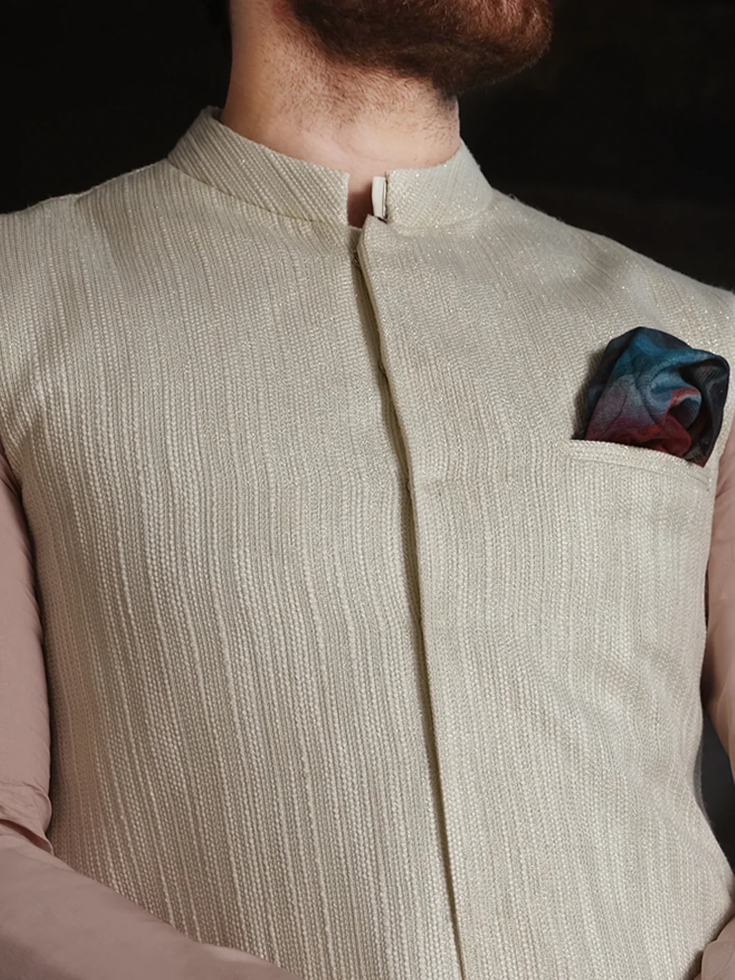 Off White Blended Waistcoat - AL-WC-303 - Image 3