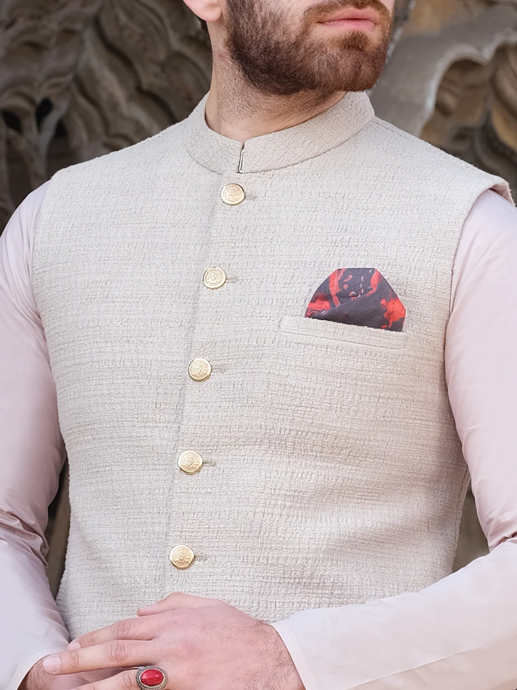 Fawn Waistcoat - AL-WC-321 - Image 3