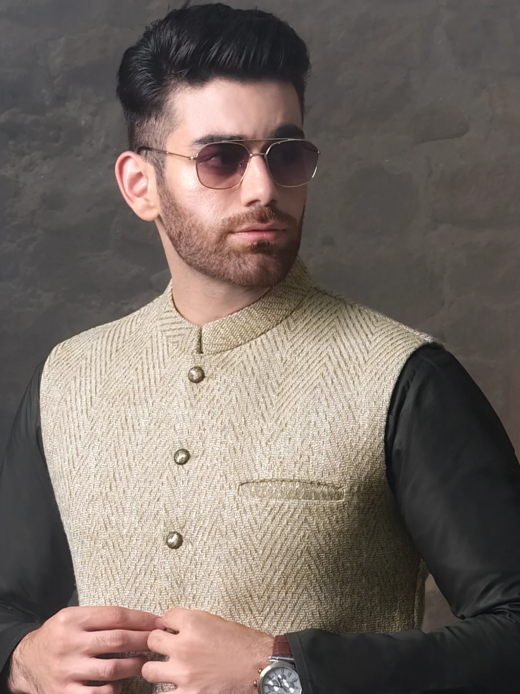 Green Blended Waistcoat - AL-WC-323 - Image 2