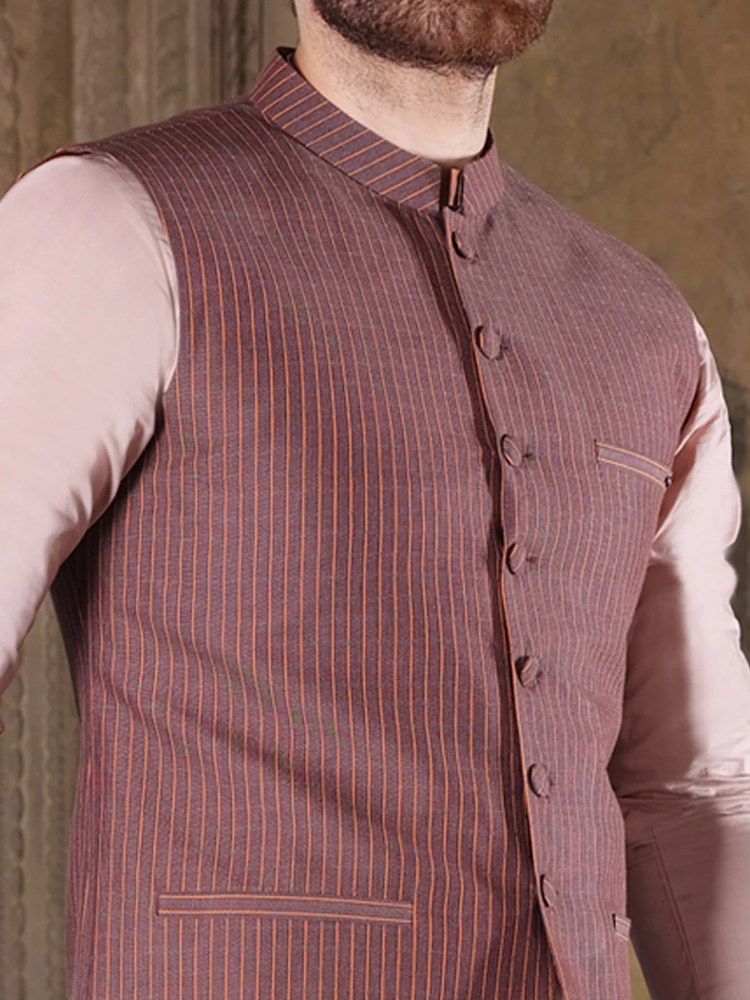 Light Purple Suiting Waistcoat - AL-WC-329 - Image 2