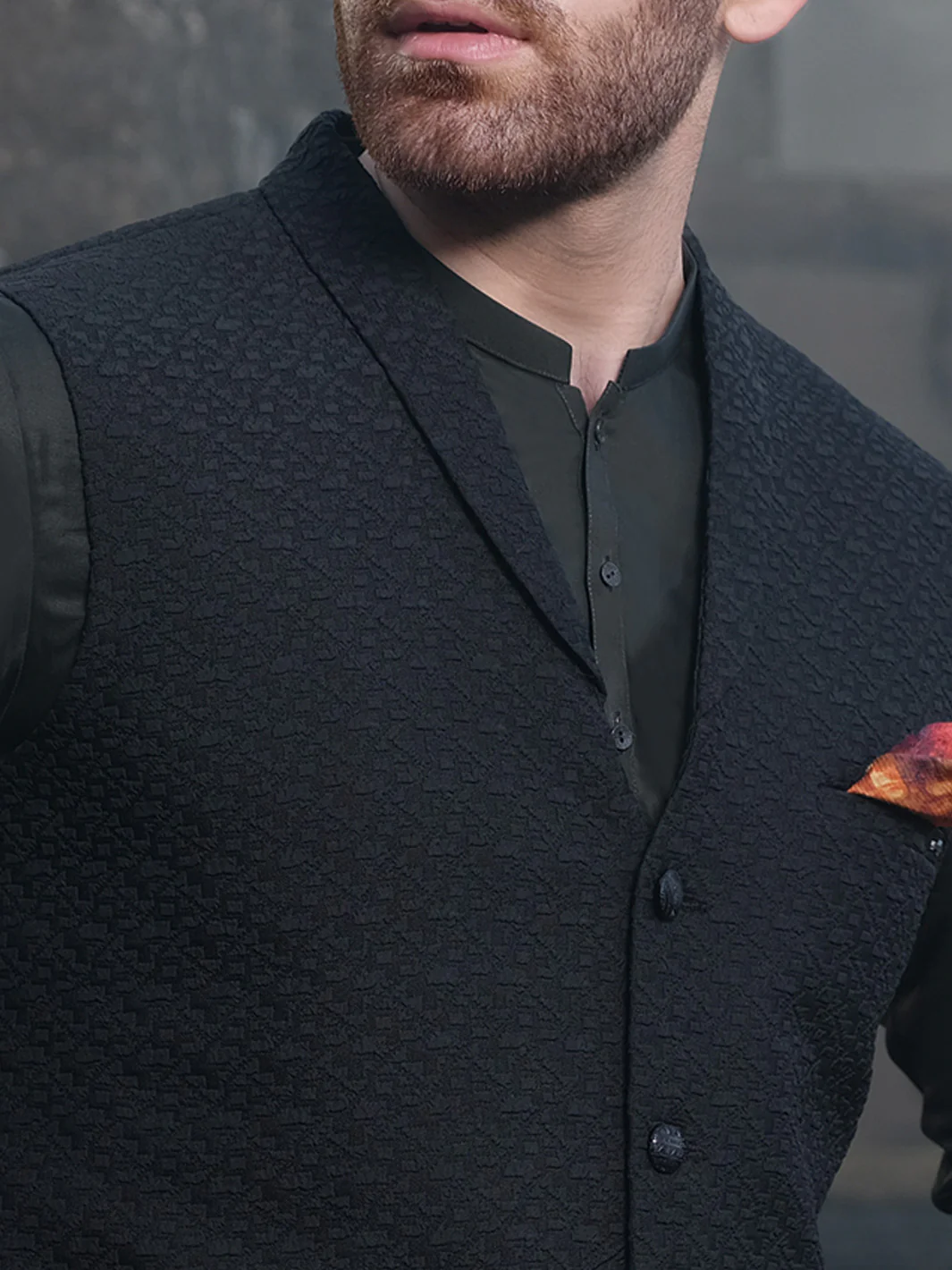 Black Blended Waistcoat - AL-WC-338 - Image 2