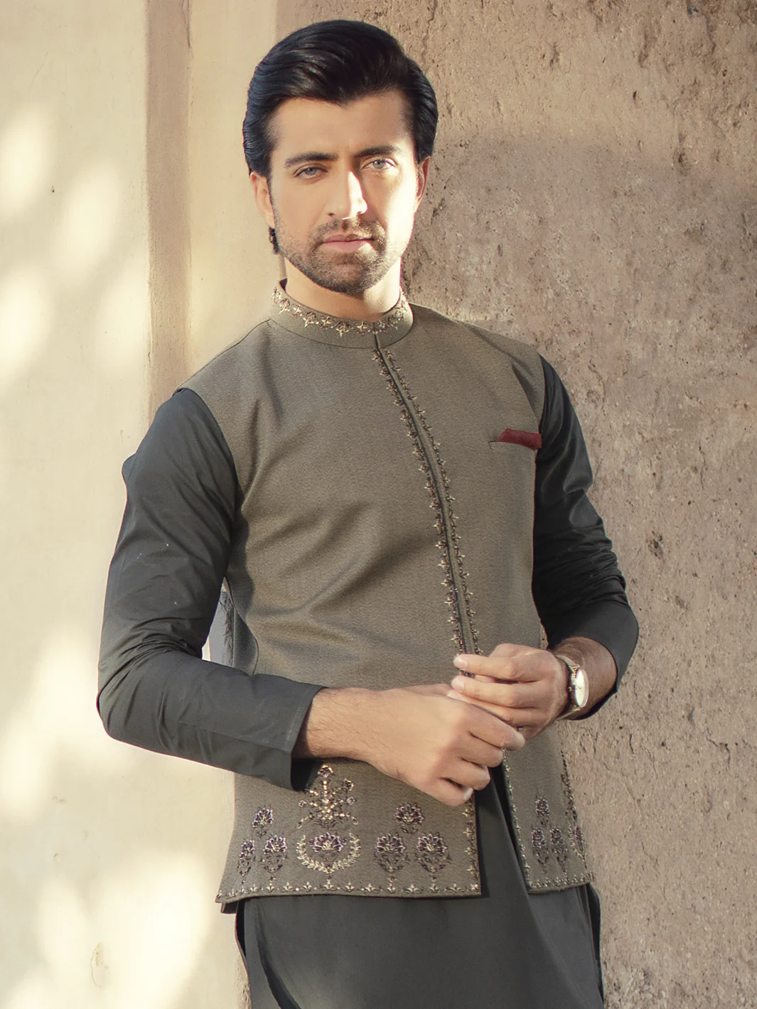 Green Blended Waistcoat - AL-WC-349 - Image 3