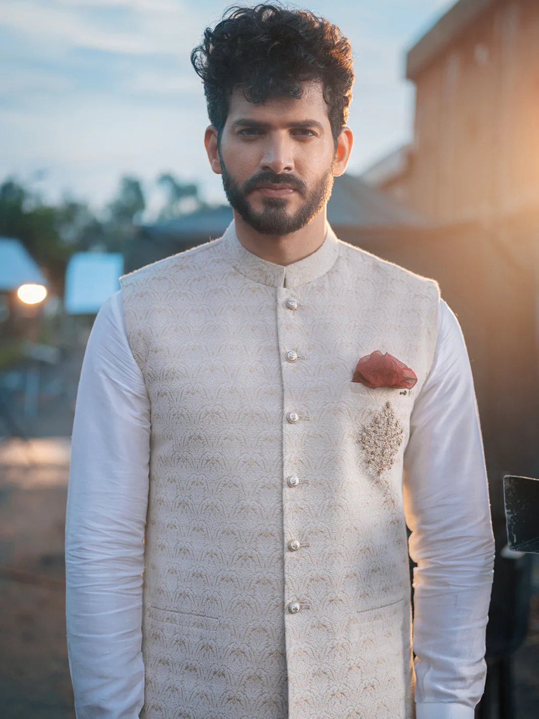 Ivory Suiting Waistcoat - AL-WC-350 - Image 3