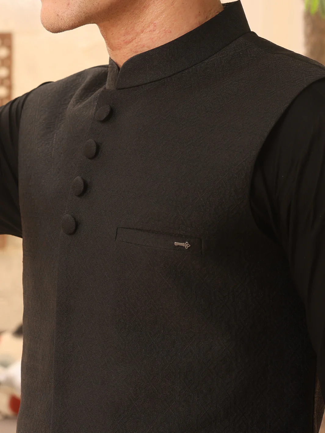 Black Blended Waistcoat - AL-WC-355 - Image 2