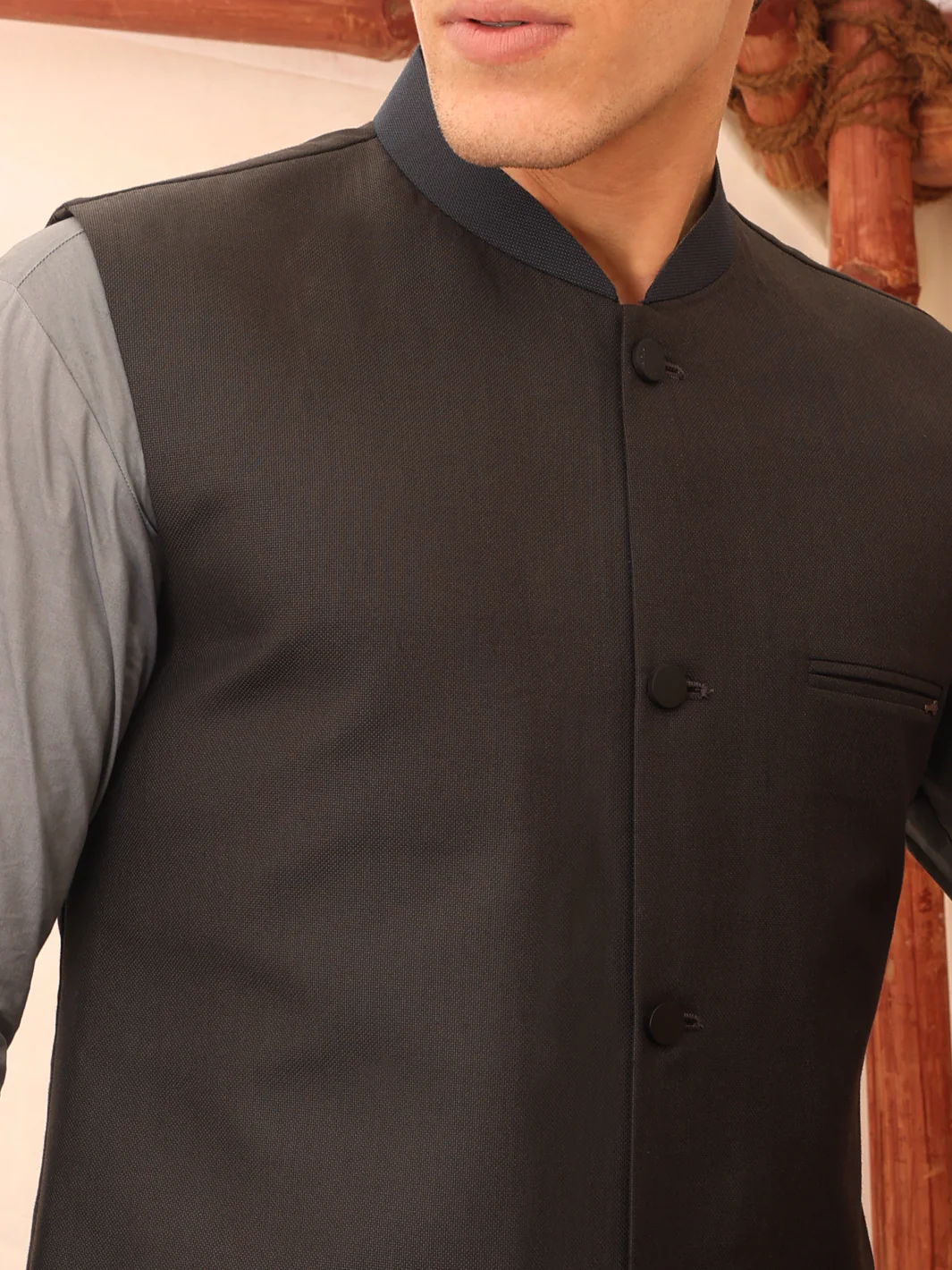 Black Blended Waistcoat - AL-WC-363 - Image 2