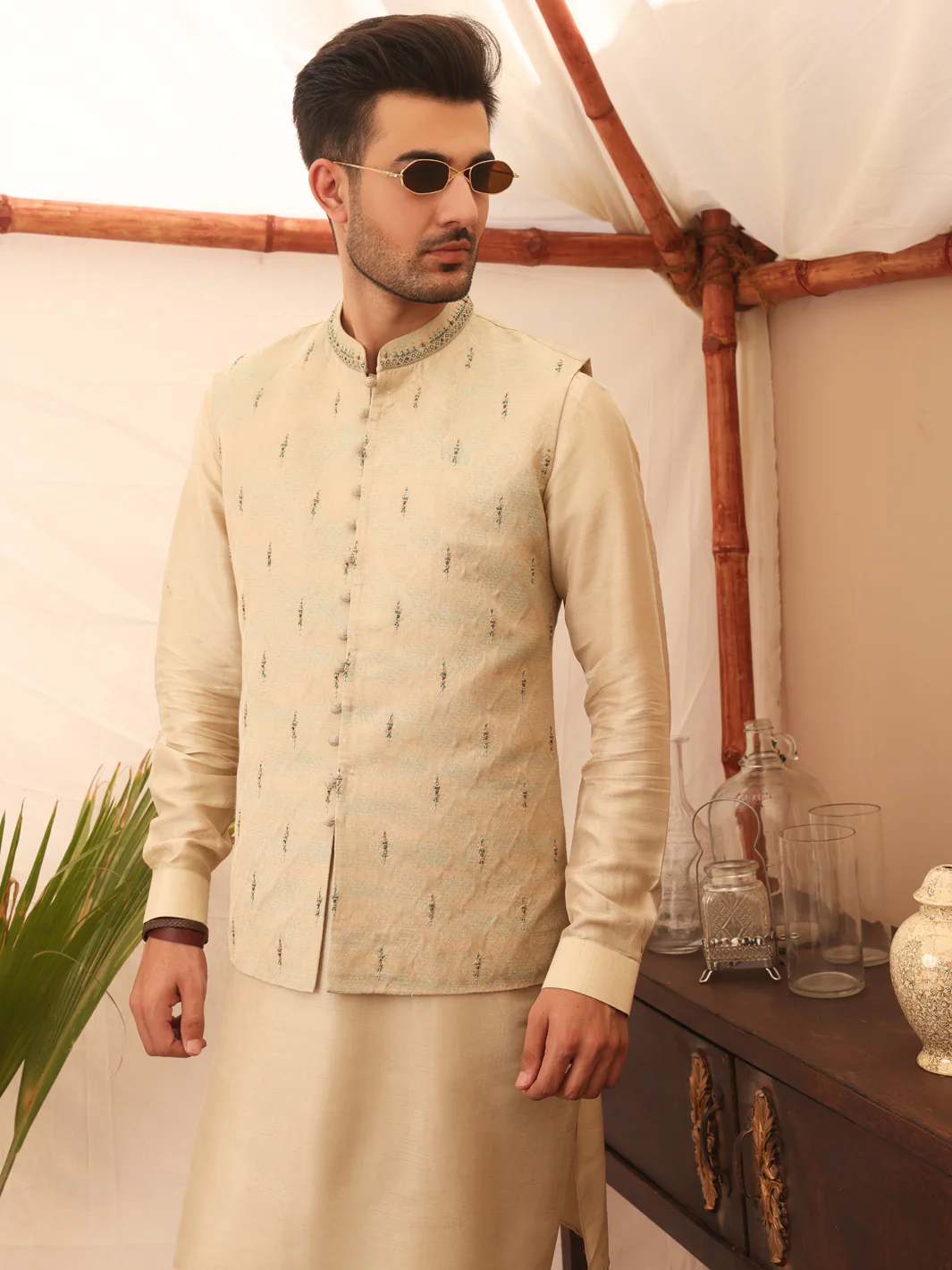 Cream Blended Waistcoat - AL-WC-374 - Image 2