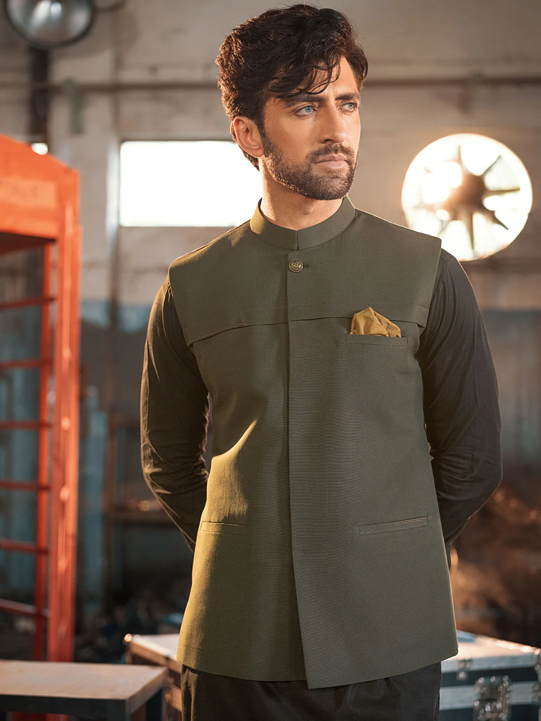 Green Suiting Waistcoat - AL-WC-376 - Image 3
