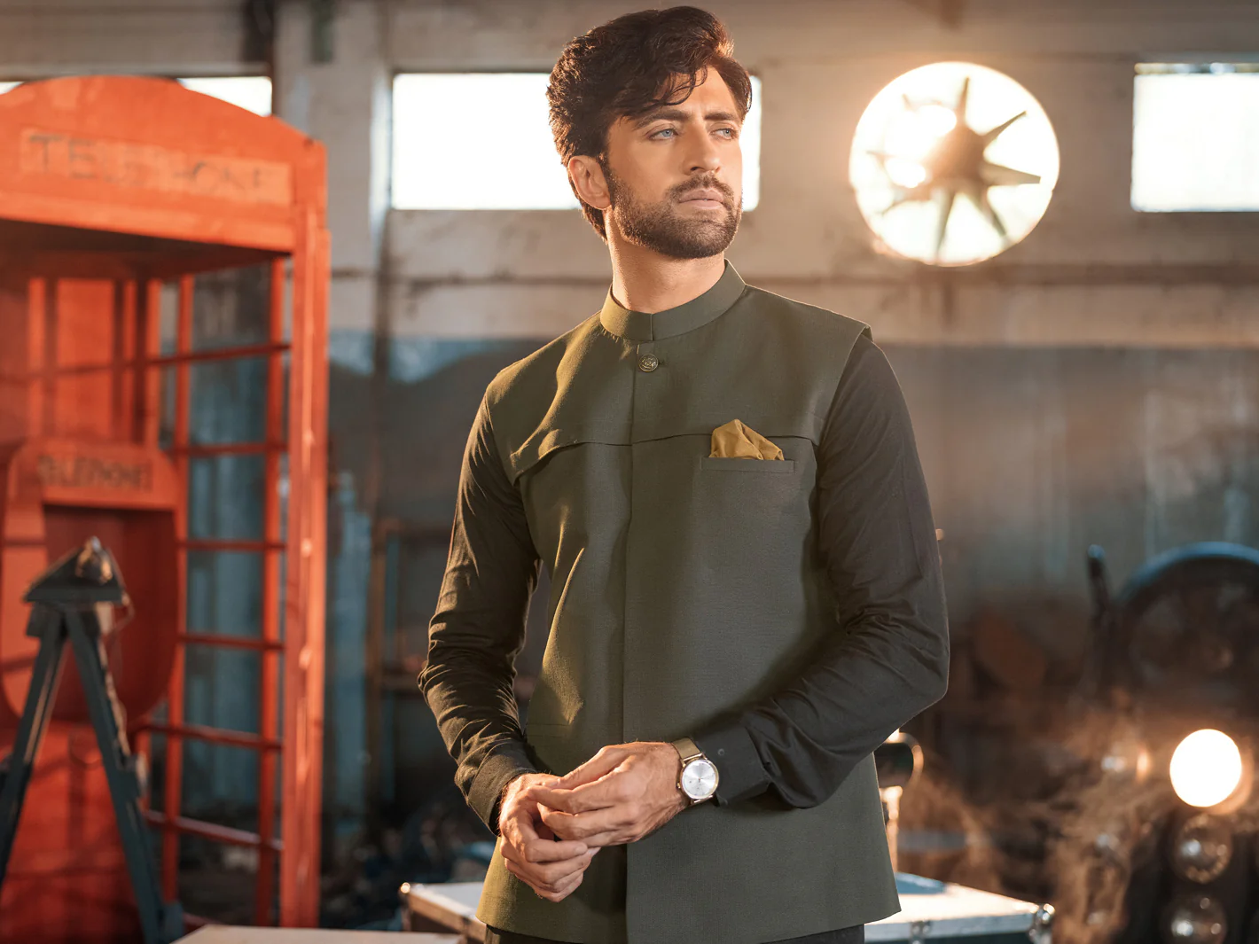 Green Suiting Waistcoat - AL-WC-376 - Image 4