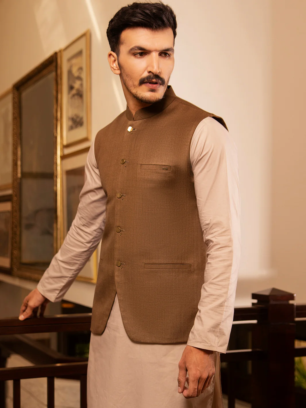 Brown Suiting Waistcoat - AL-WC-379 - Image 2