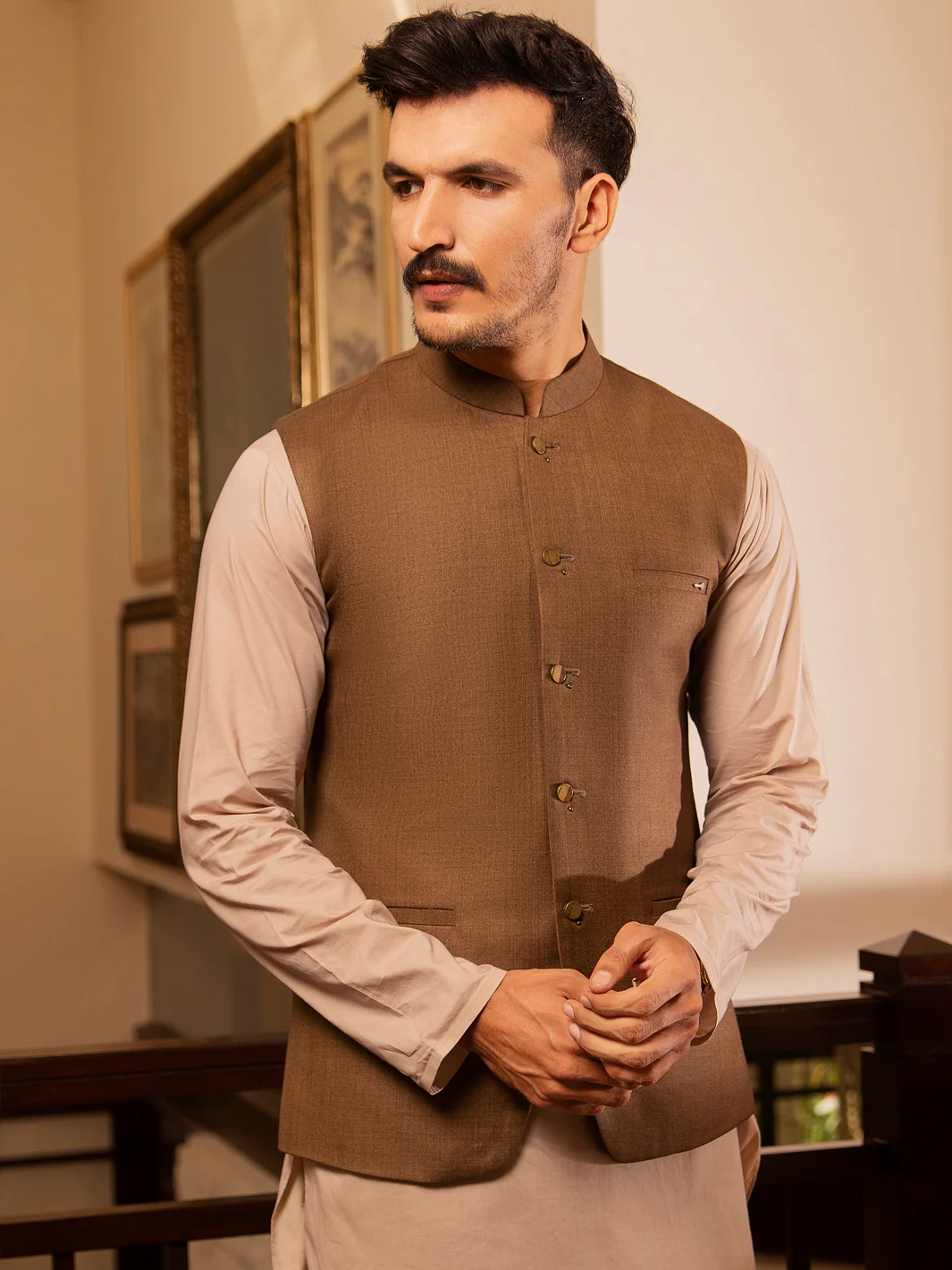 Brown Suiting Waistcoat - AL-WC-379 - Image 5