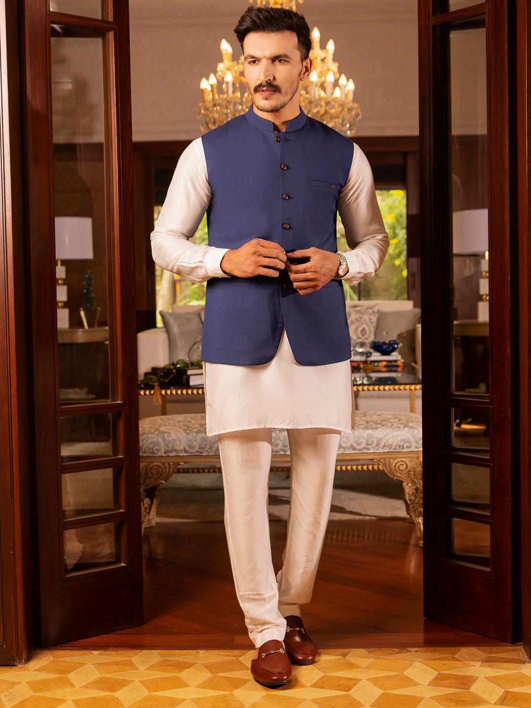 Blue Suiting Waistcoat - AL-WC-380 - Image 3