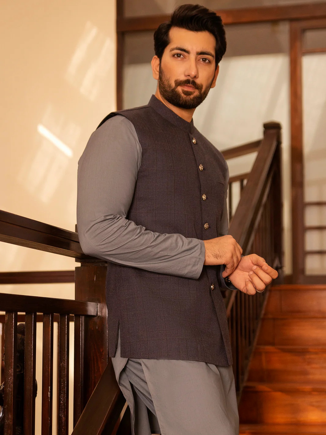 Grey Suiting Waistcoat - AL-WC-391 - Image 3
