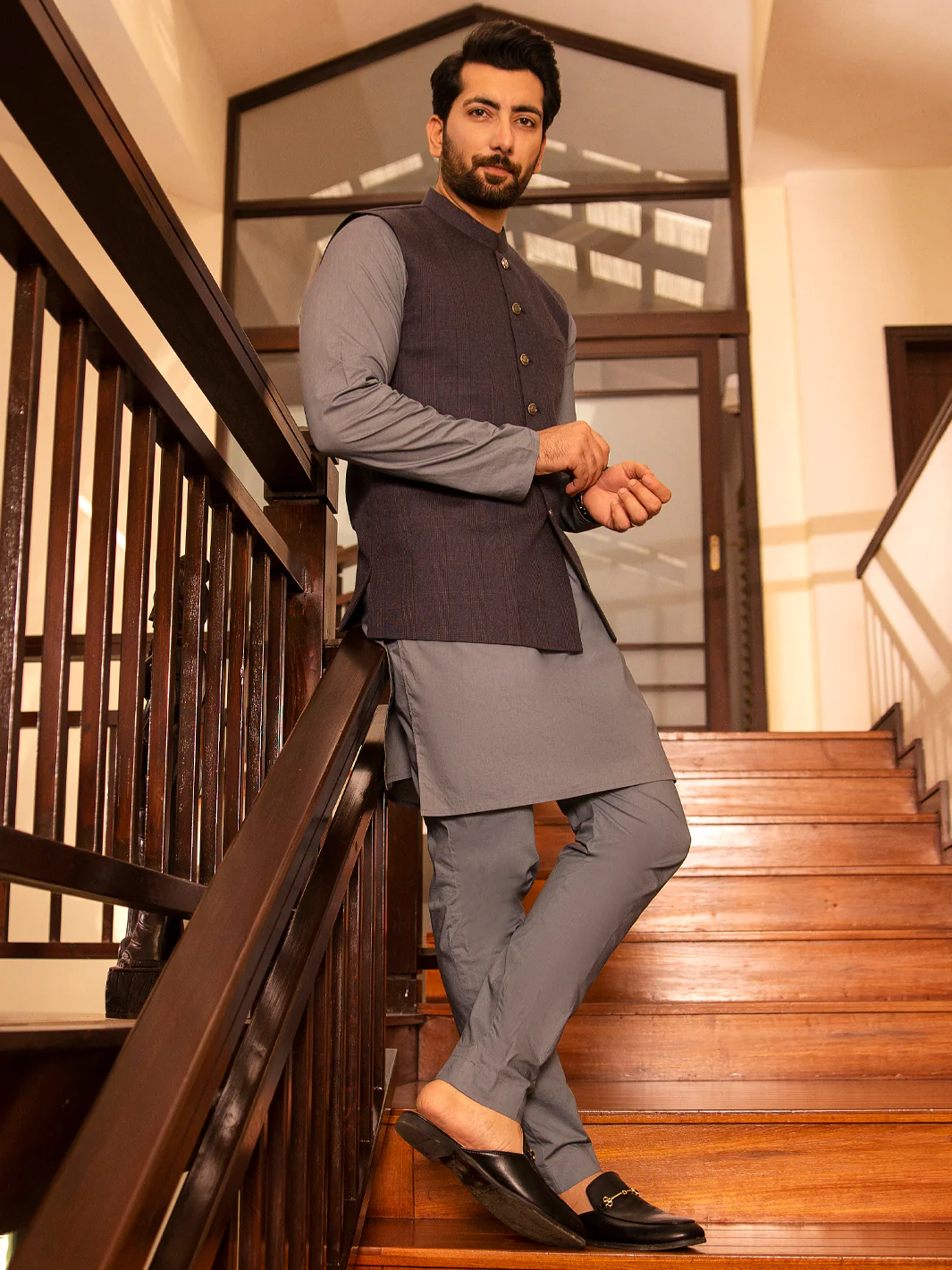 Grey Suiting Waistcoat - AL-WC-391 - Image 4