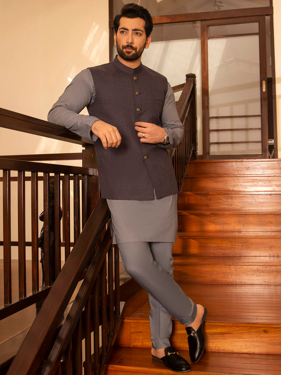 Grey Suiting Waistcoat - AL-WC-391 - Image 5