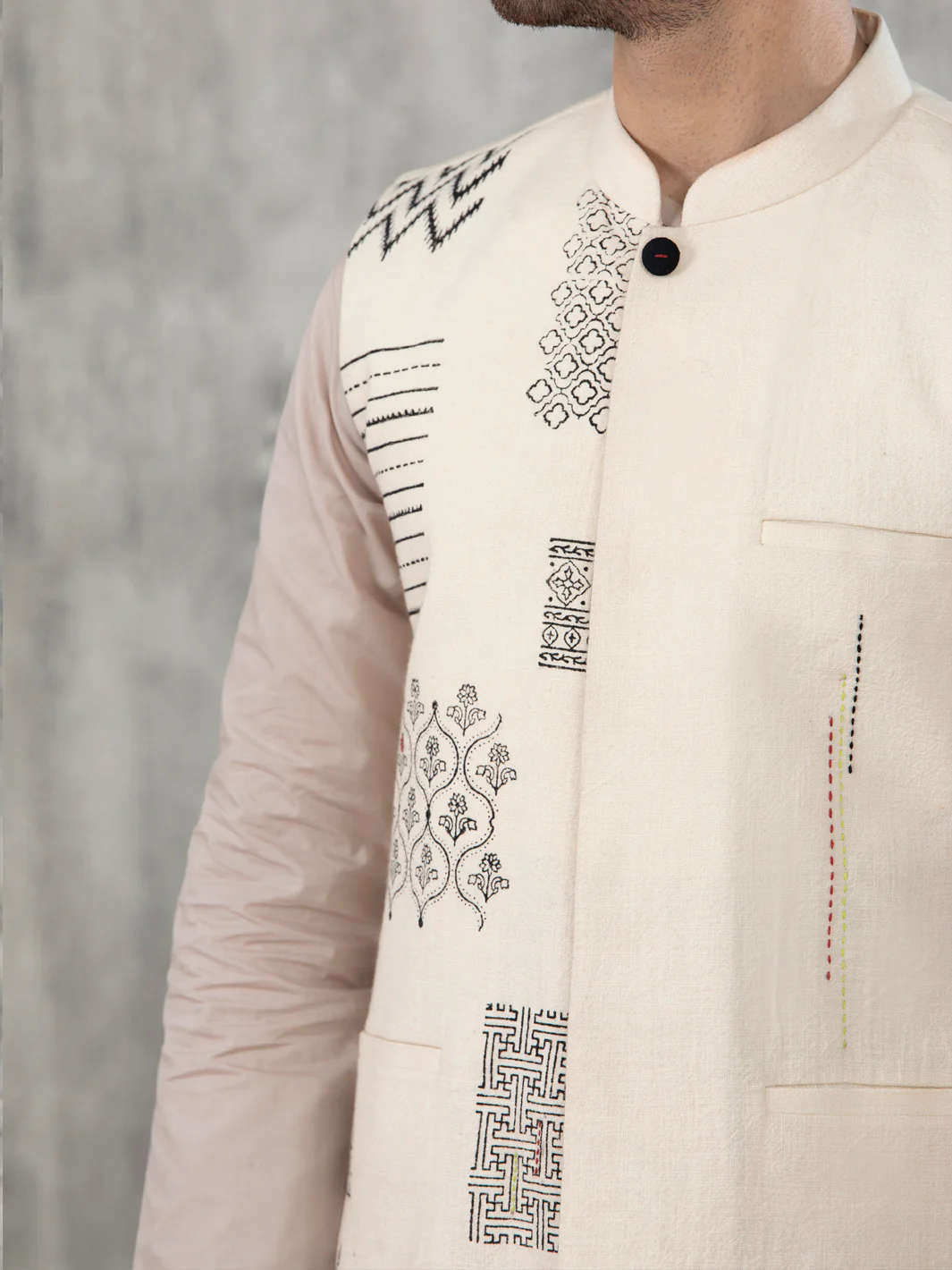 Off White Blended Waistcoat - AL-WC-415 - Image 3