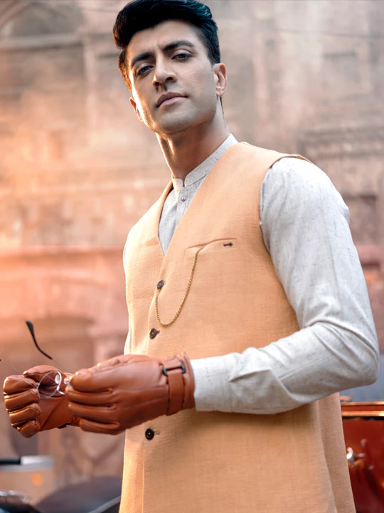 Beige Blended Waistcoat - AL-WC-416 - Image 6