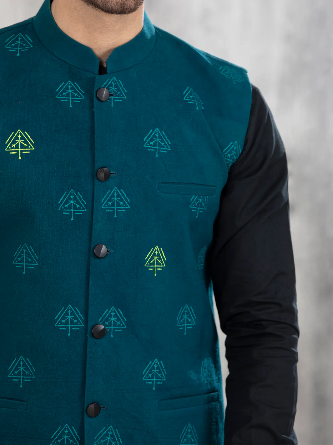 Bottle Green Blended Waistcoat - AL-WC-417 - Image 3