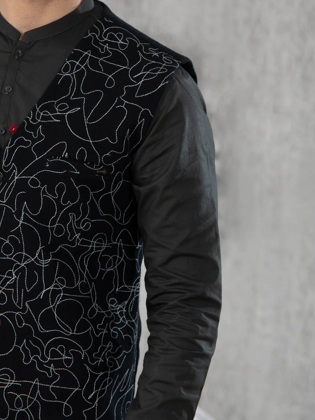 Black Blended Waistcoat - AL-WC-418 - Image 3