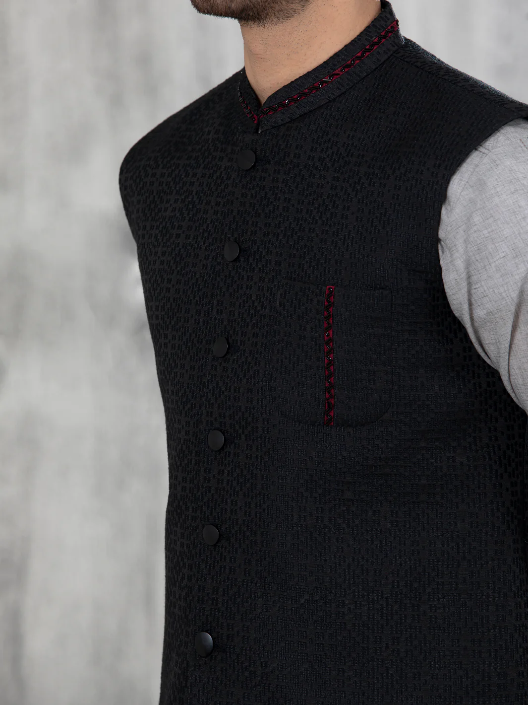 Black Blended Waistcoat - AL-WC-444 - Image 3