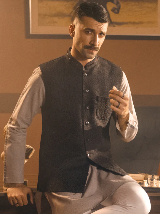 Black Blended Waistcoat - AL-WC-444 - Image 4