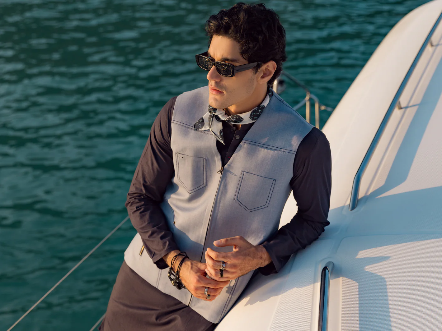 Light Blue Blended Waistcoat - AL-WC-449 - Image 4