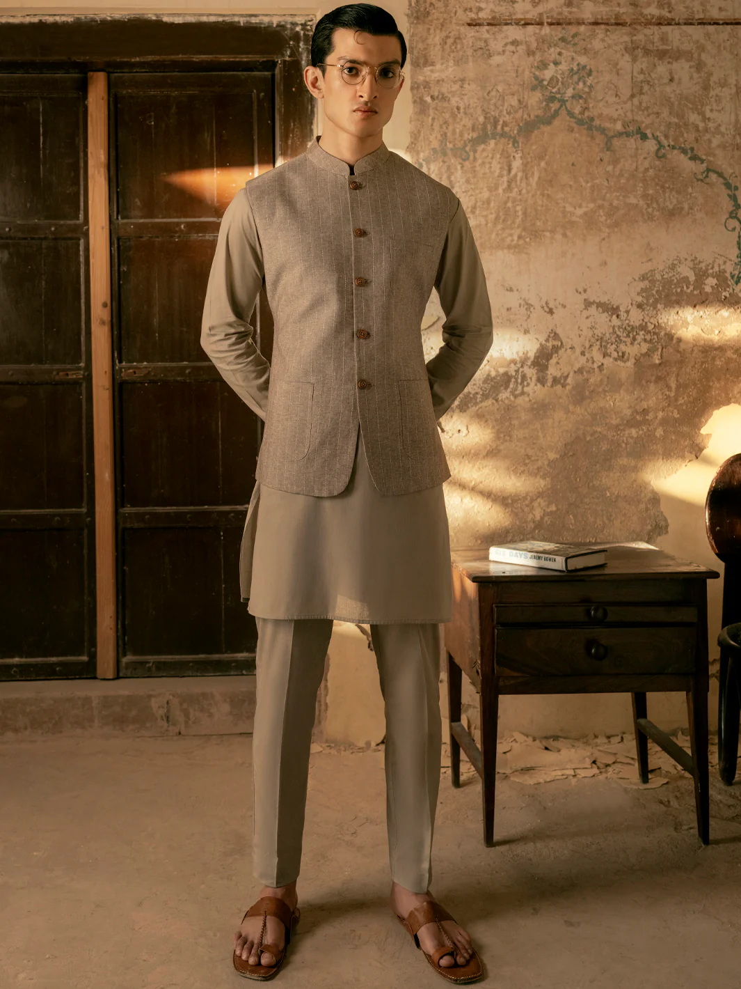 Grey Linen Waistcoat - AL-WC-451