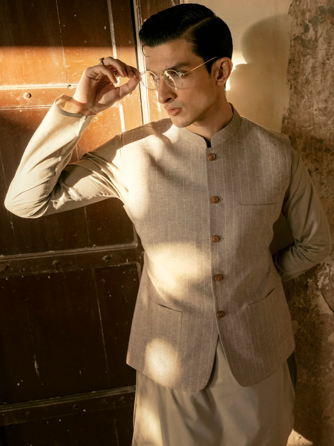 Grey Linen Waistcoat - AL-WC-451 - Image 2