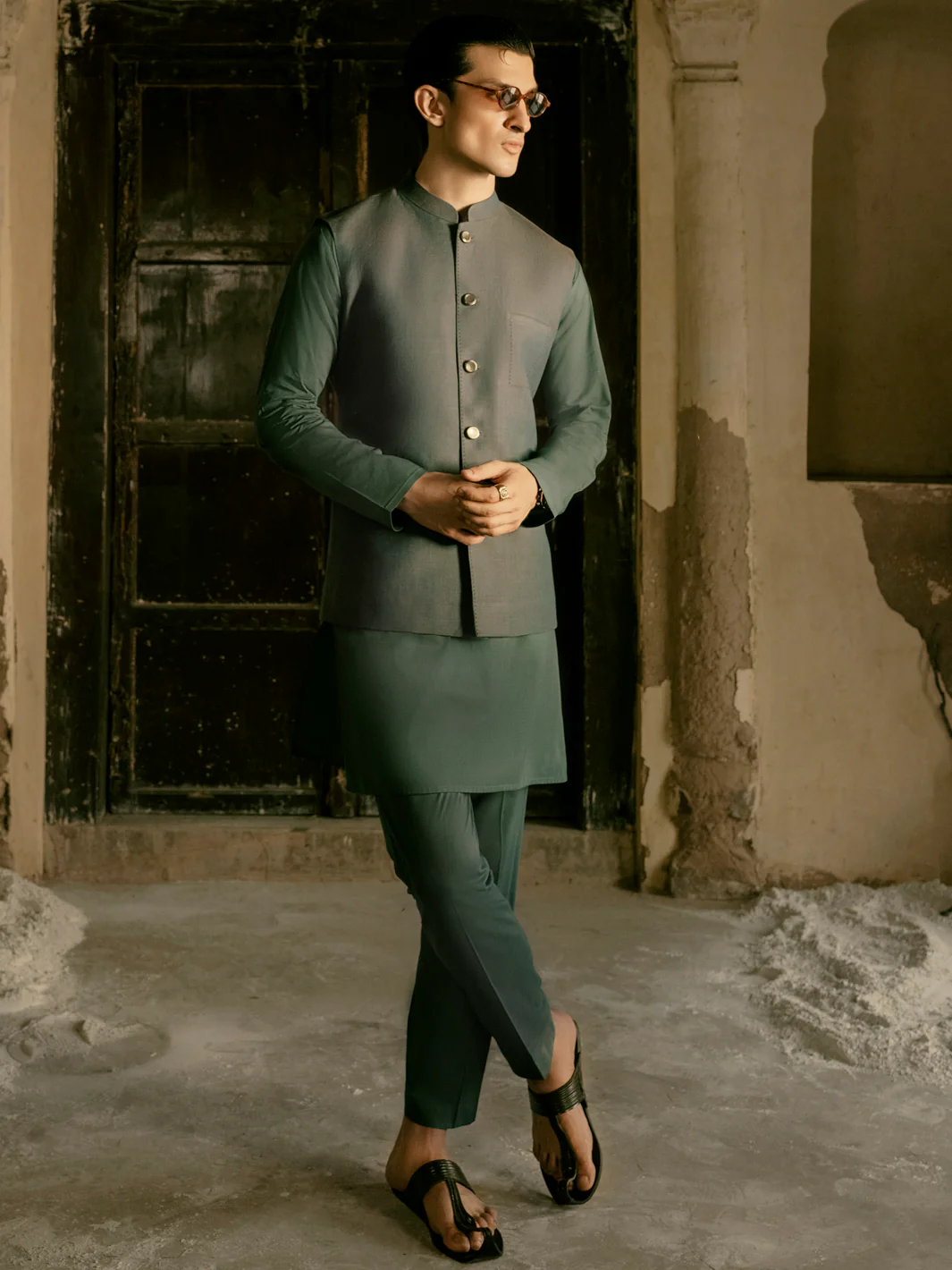 Green Blended Waistcoat - AL-WC-454 - Image 3