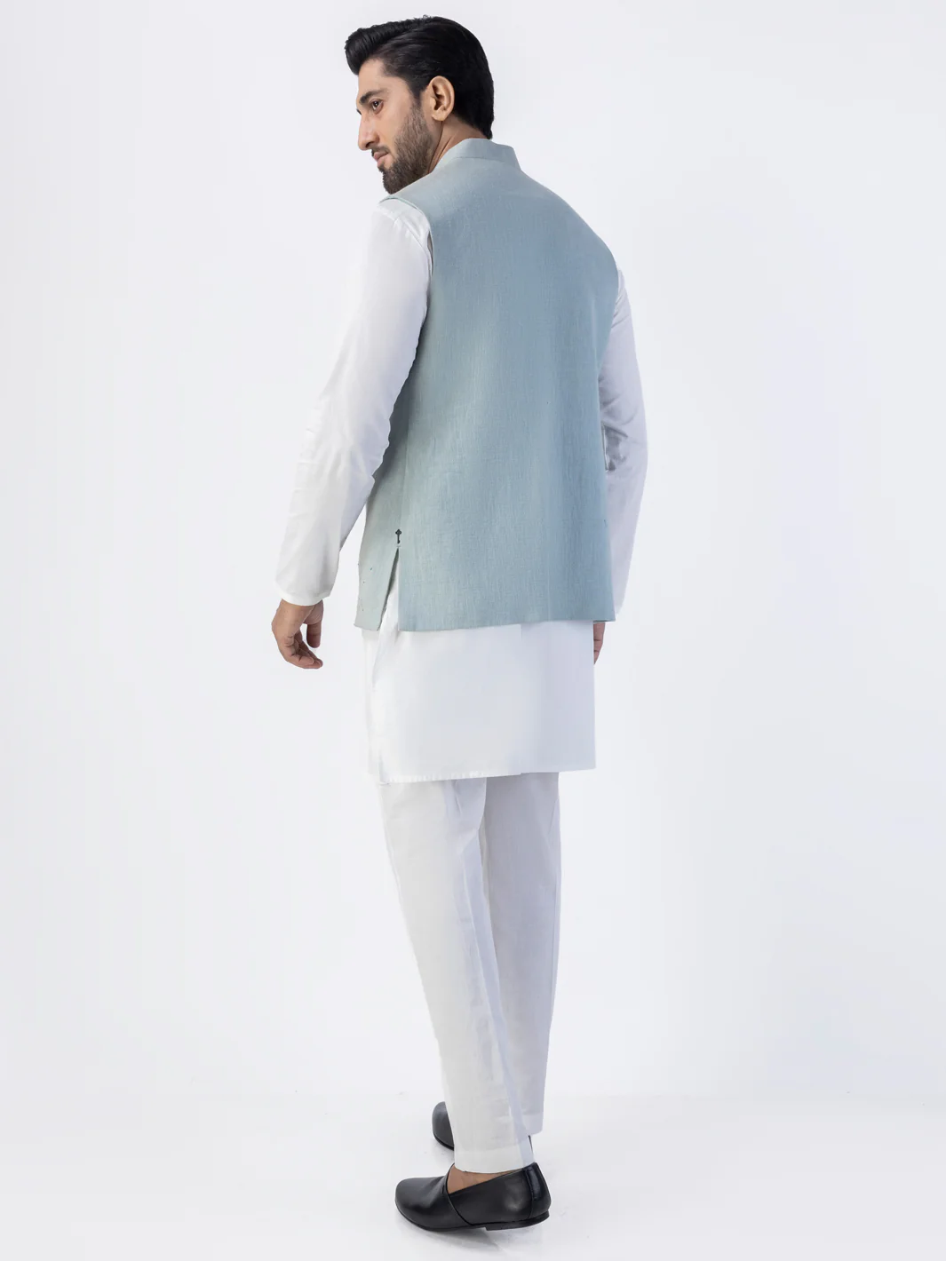Mint Grey Cotton Waistcoat - AL-WC-457A - Image 2