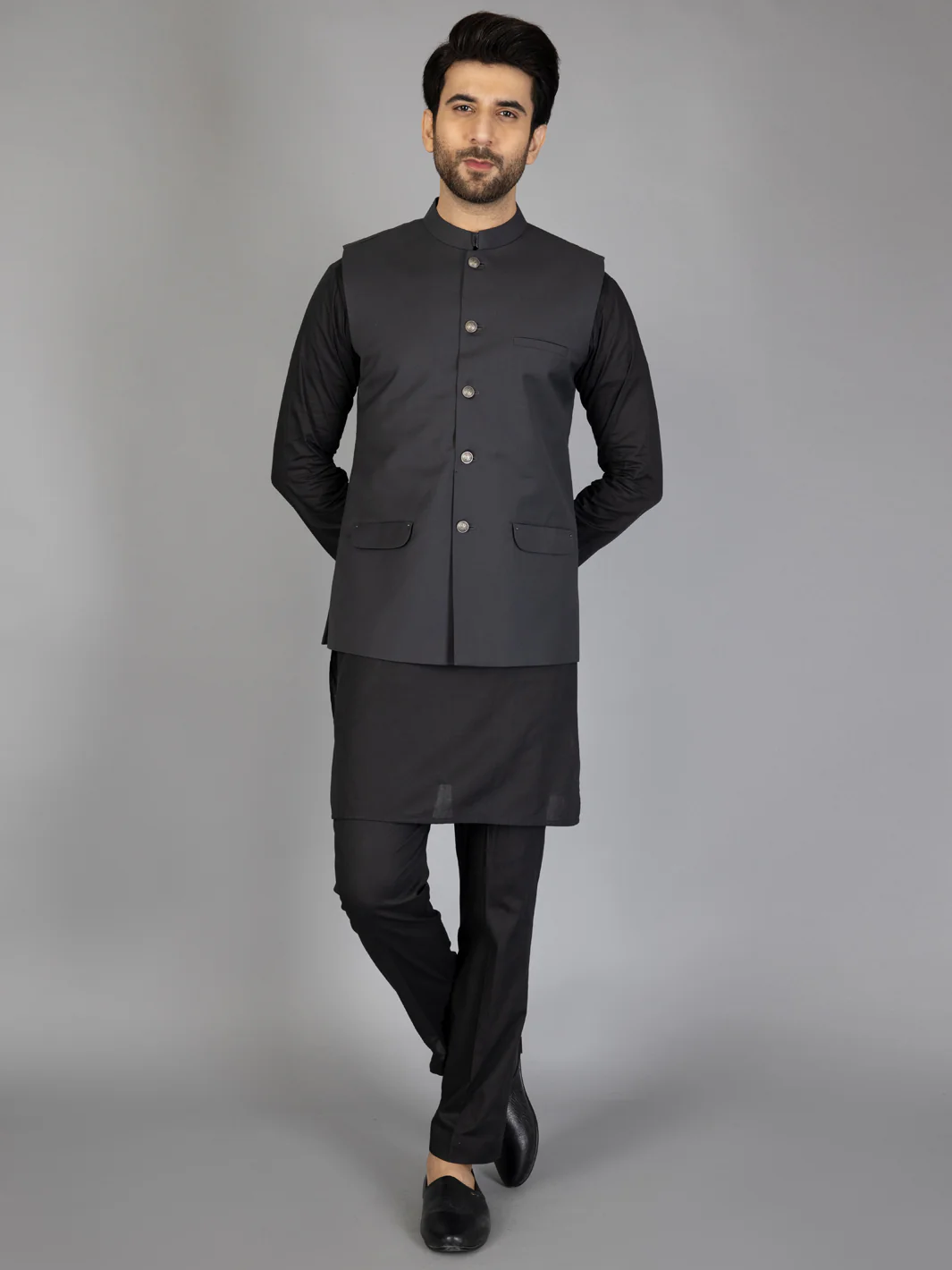 Grey Taffeta Waistcoat - AL-WC-461