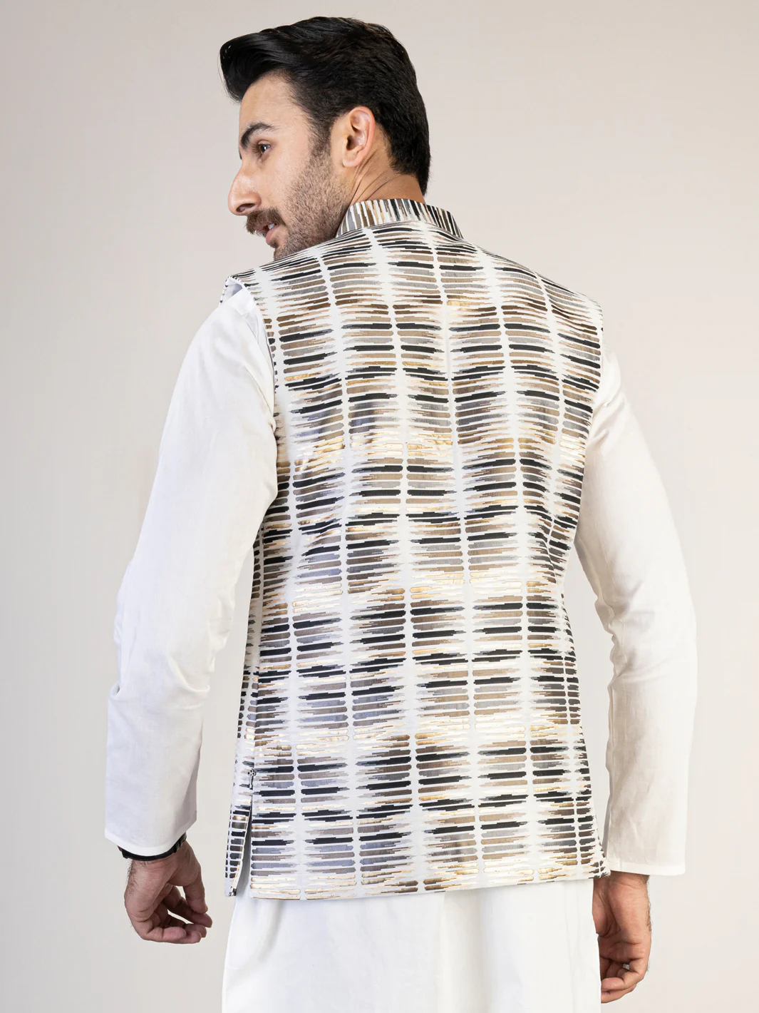 White Blended Waistcoat - AL-WC-465 - Image 3
