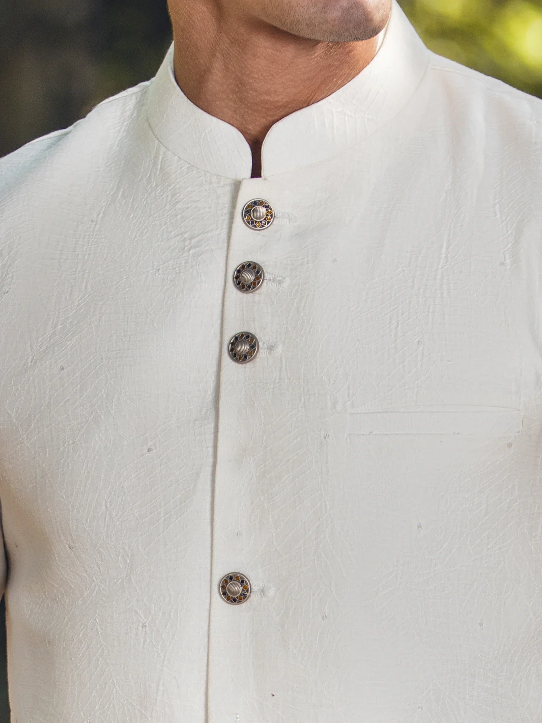 White Blended Waistcoat - AL-WC-468 - Image 3